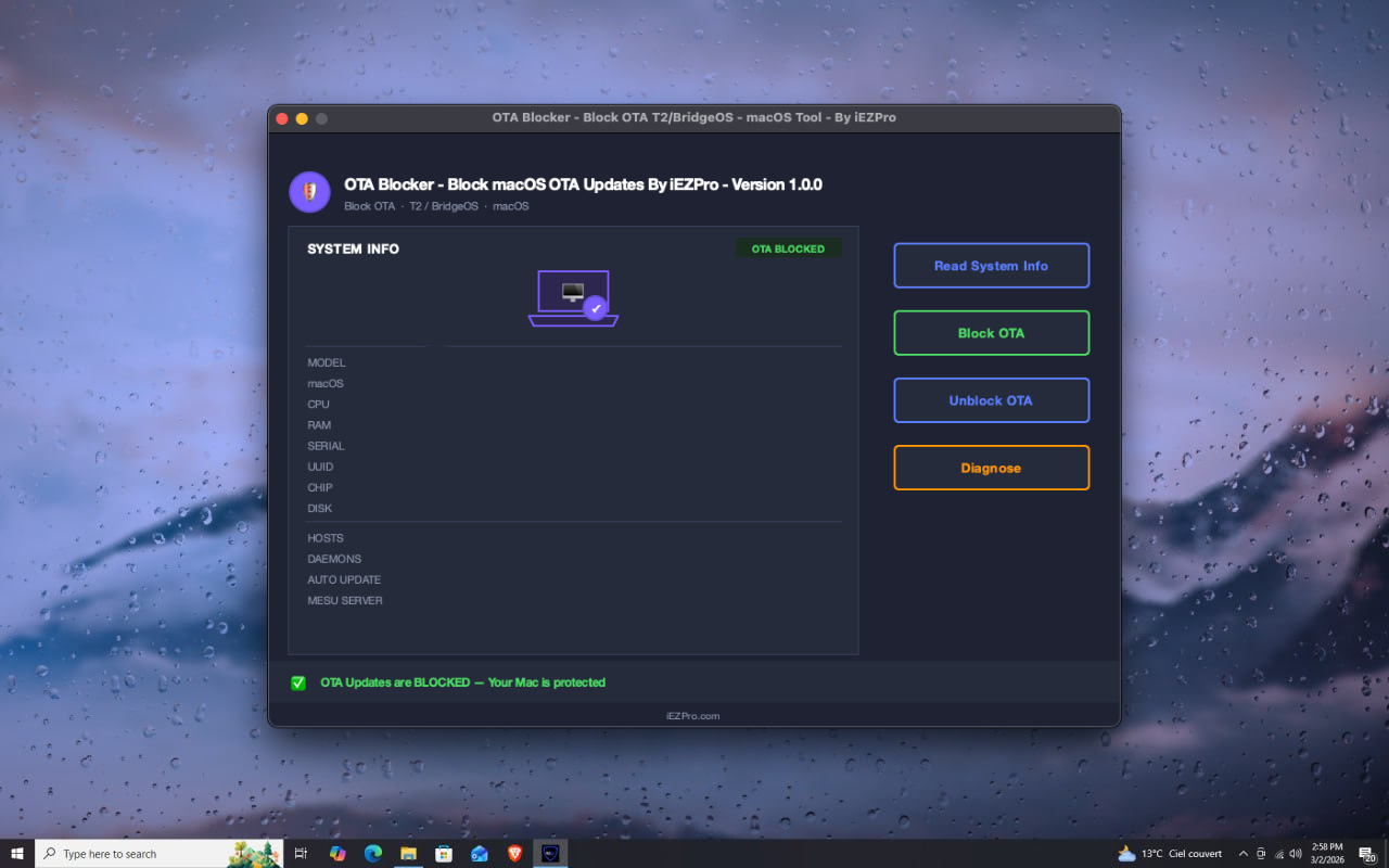 OTA Blocker for Macbook Free Tool