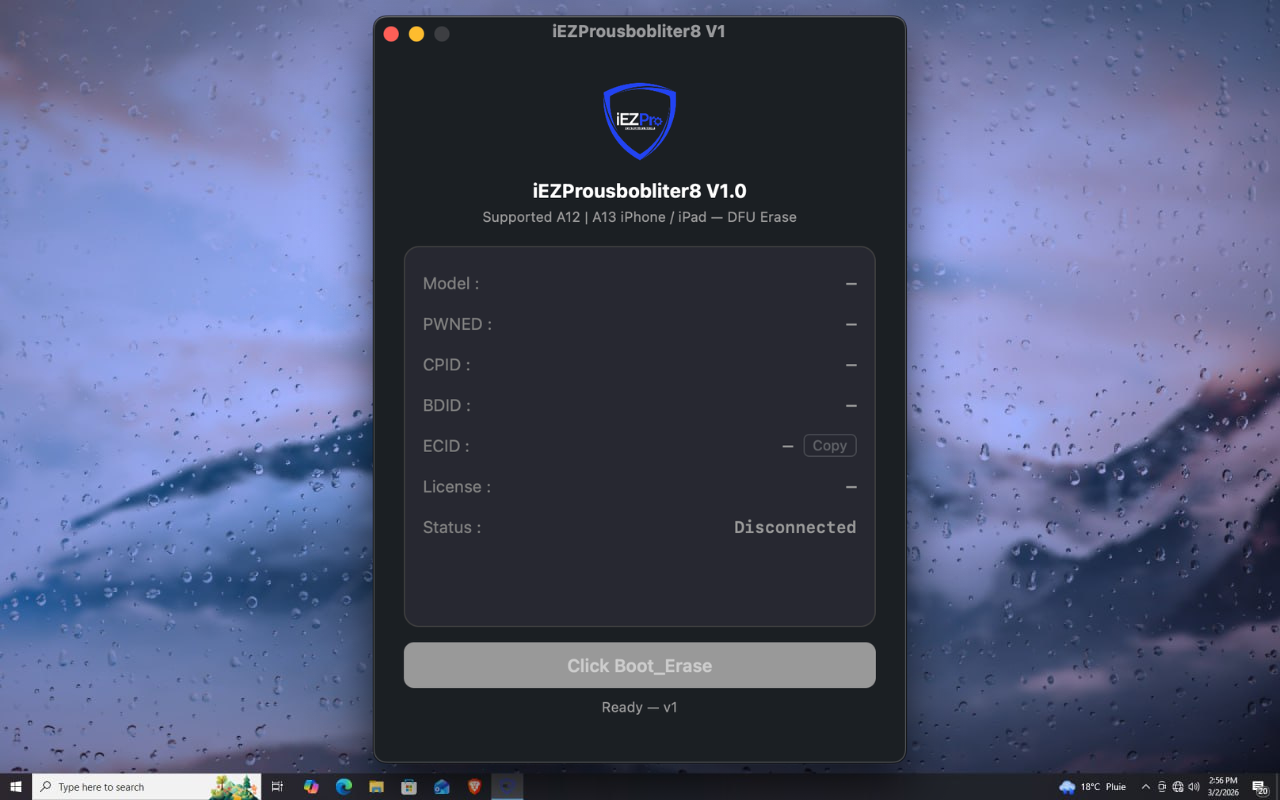 iEZProusbobliter8 – Erase Passcode  (A12/A13) Mac tool